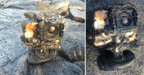 Questa GoPro è stata inghiottita dalla lava del vulcano Kilauea, è sopravvissuta ed ha registrato il tutto