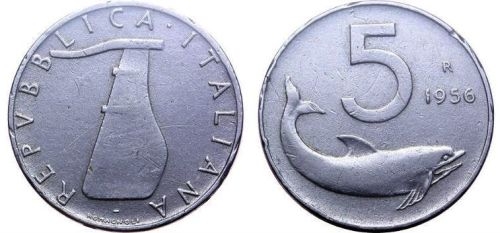monete rare 5 lire del 1956