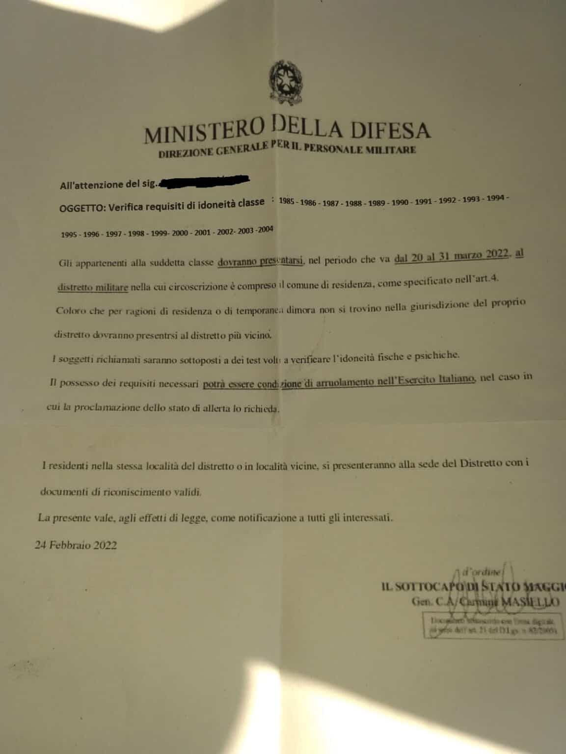 La Lettera Di Chiamata Alle Armi Che Sta Spaventando I Giovani Italiani