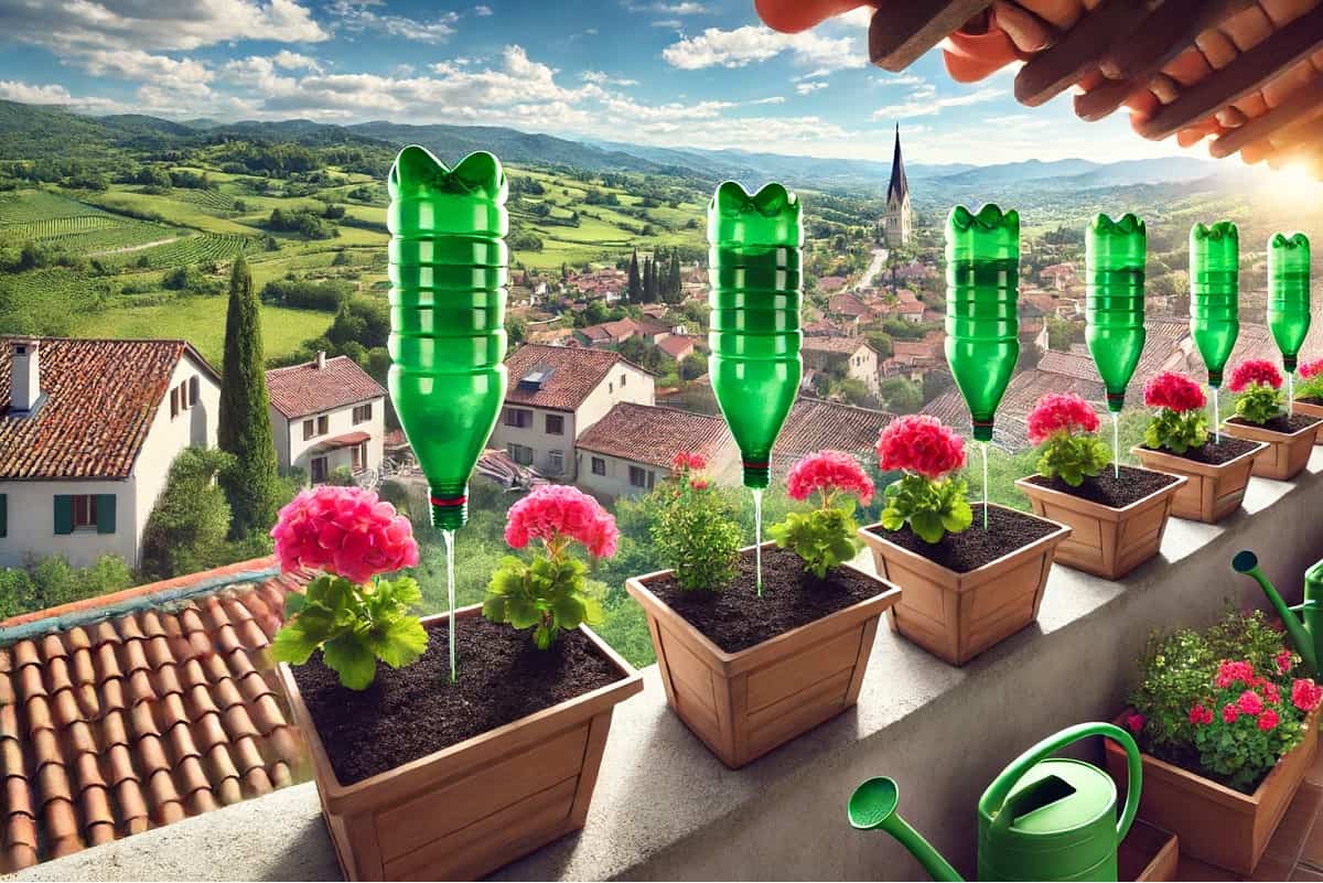 Come creare un sistema auto irrigante per le piante sul balcone