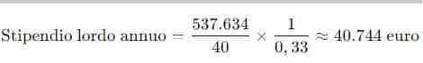 calcolo stipendio lordo annuo