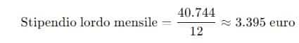 calcolo stipendio lordo mensile