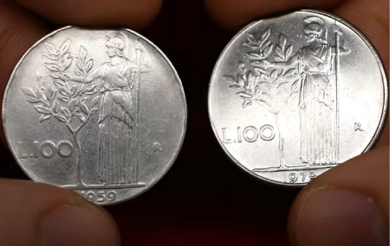 Versioni di 100 lire Minerva